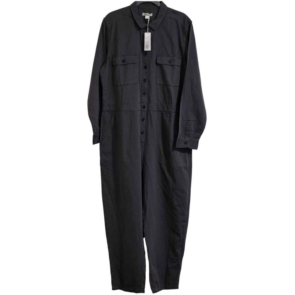 Outerknown S.E.A. Long Sleeve Utility Jumpsuit Women XL Dark Gray Coveralls New